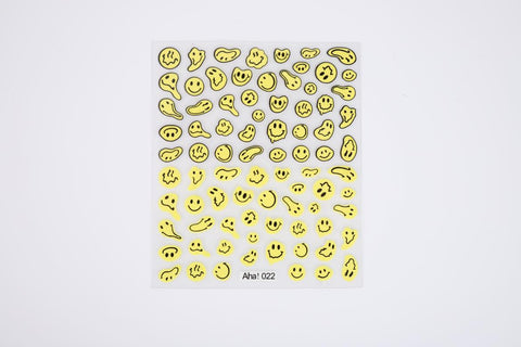 'Melted Smiley' Nail Stickers